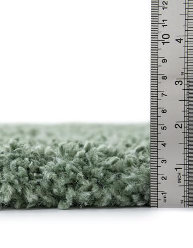 Rugs.com - Zermatt Shag Rug – 2 Ft Round Sage Green Plush Shag Rug – Ultra Soft High Pile for Bedrooms, Nurseries, and Cozy Nooks - color: Sage, size: 2' (Round)