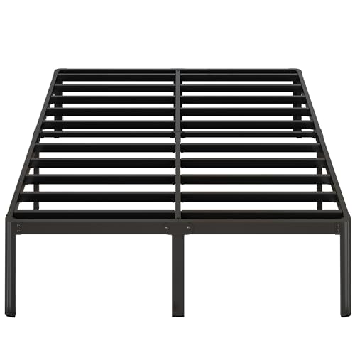 Yicensen 14 Inch Queen Bed Frame Heavy Duty Rounded Corner Legs Platform Bed Frame Queen Size, Easy Assembly, Noise Free, No Box Spring Needed, Black. - size: Queen, style: 14 Inch