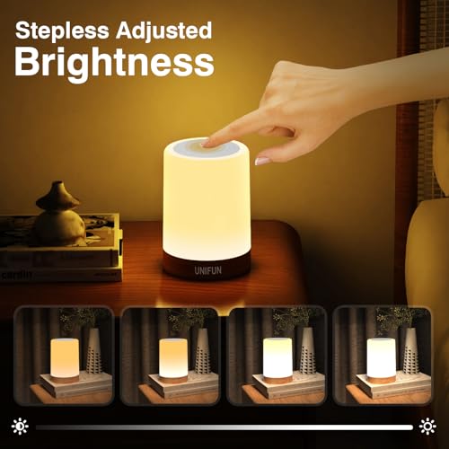 UNIFUN Baby Nursery Night Light Touch RGB Dimmable Bedside Table Lamp | Easy Touch Control for Parents，Eye-Safe Lighting for Babies，Perfect Baby Nursery Night Light，Gift Packing for all Holiday Use - size: Taller Size
