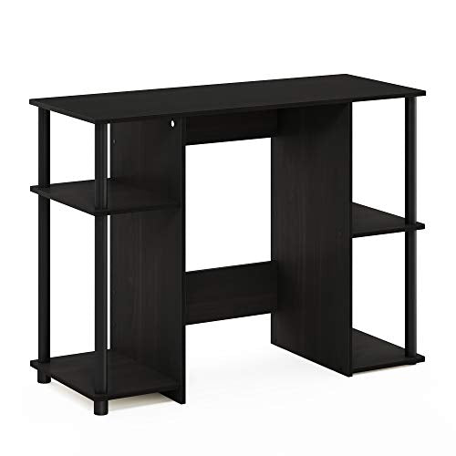 Furinno JAYA Desk, 38.4" Wide Gaming Desk, Computer Study Desk, Office Desk with Side Shelves, Open Storage, for Home Office, Bedroom, Dorm, Study Room, Espresso - color: Espresso