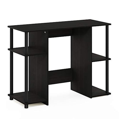 Furinno JAYA Desk, 38.4" Wide Gaming Desk, Computer Study Desk, Office Desk with Side Shelves, Open Storage, for Home Office, Bedroom, Dorm, Study Room, Espresso - color: Espresso