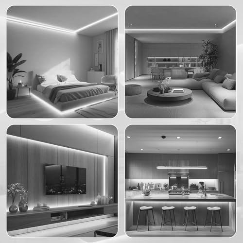 32.8ft COB LED Strip Light 6500K Bright Daylight White Dimmable DC 24V | Flexible LED Rope Lights with Remote LED Lights Strip for Bedroom, Living Room, Shelf, Cabinet - style: 32.8FT-6500K Daylight White