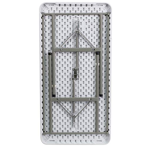 Flash Furniture 4-Foot Granite White Plastic Folding Table - color: Granite White, size: 4 feet