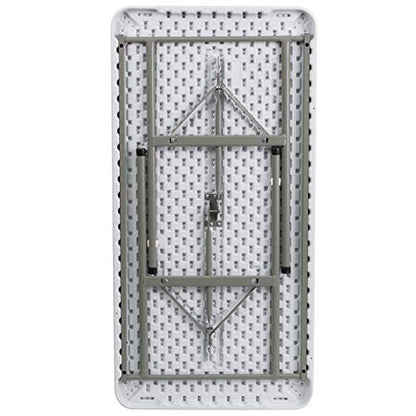 Flash Furniture 4-Foot Granite White Plastic Folding Table - color: Granite White, size: 4 feet
