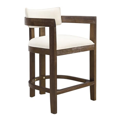 Christopher Knight Home Ryland Bar Table and Chairs Set of 2, 3 Piece Bar Table Set with Upholstered Counter Stool, Rubberwood Counter Height Dining Set for 2, Walnut+Beige