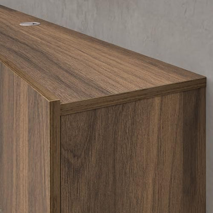 Atelier Mobili Walnut Floating TV Stand for 75 inch TV, Floating Media Console, Floating Entertainment Center, Wall Mounted TV Stand - color: Walnut