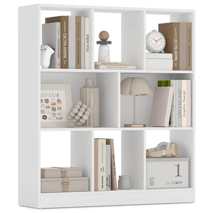 VASAGLE Bookcase Open Storage Shelf, 9.4 x 35.4 x 39.4 Inches | Bookshelf 3-tier book shelf, Cloud White, CUSTOS Collection, ULBC455W01 - color: Cloud White, size: 8 Cubes (9.4"D x 39.4"H), style: 1 Pack