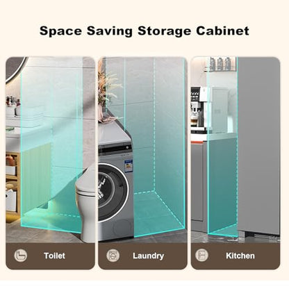 5-Tier Slim Bathroom Storage Cabinet,Narrow Floor Cabinets with Drawers and Wheels,Rolling Narrow Organizer for Small Spaces,Kitchen,Laundry,9”W - size: 5-Tier-9”W