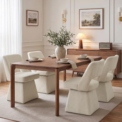 VKNOW Upholstered Swivel Dining Chair with Curved Open Back | Modern Dining Room Chairs with Chenille Fabric, Space-saving, Easy Assembly, for Dining Room, Living Room, Bedroom, Beige - color: Beige