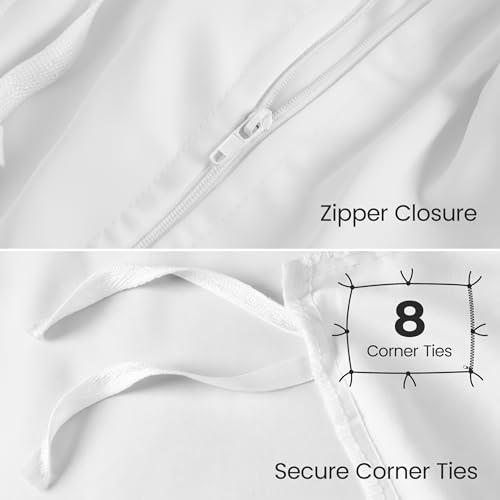 Utopia Bedding Duvet Cover Full with Fitted Sheet (54x75) - 2 Pillow Case (20x30) - All Season Luxury Bed in a Bag with Zippered Duvet Cover - No Comforter (White) - color: White, size: Full - Duvet Cover with Fitted Sheet