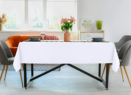 Utopia Kitchen Rectangle Table Cloth 1 Pack [90x132 Inches, White] | Tablecloth Machine Washable, Polyester Table Cover for Dining, Buffet Parties, Picnics, Events, Weddings and Restaurants - color: White, size: 1 Pack 90x132 Inch Tablecloth