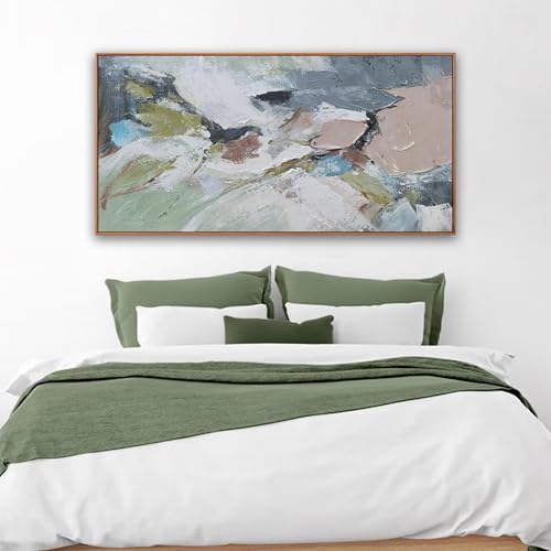 Abstract Wall Art Framed Ready To Hang Home Decor Artwork Wall Art Colorful Wall Decor Prints Canvas Painting For Living Room Bedroom Office Apartment Decoration 24"X48" - color: pink green, size: 48"L x 24"W