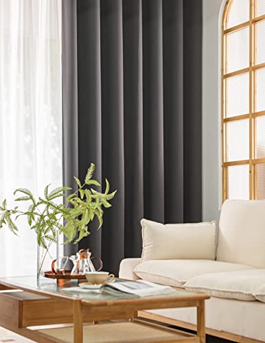Windows Dark Grey Blackout Curtains 54 inches Long 2 Panels Set Grommet Blackout Drapes Energy Saving Noise Reducing Thermal Insulated for Bedroom Living Room Nursery - color: Dark Grey, size: 42"W x 54"L (Pack of 2)