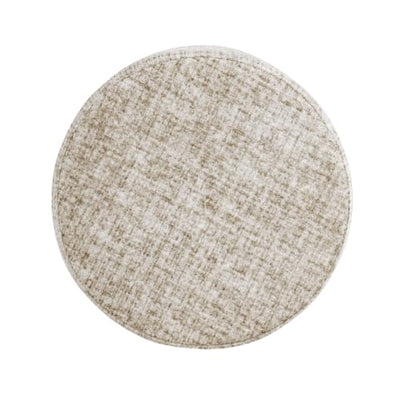 HomePop 19" Round Storage Ottoman - Cream Textural Woven - color: Cream Textural Woven