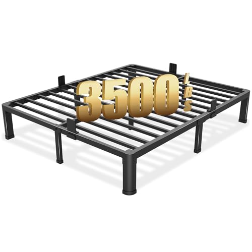 10 inch Full Size Bed Frame with Round Corner Legs Mattress Slide Stopper,Low Profile Heavy Duty Metal Platform,Steel Slat Support,No Box Spring Needed,Easy Assembly,Noise Free - size: Full, style: 10 inch