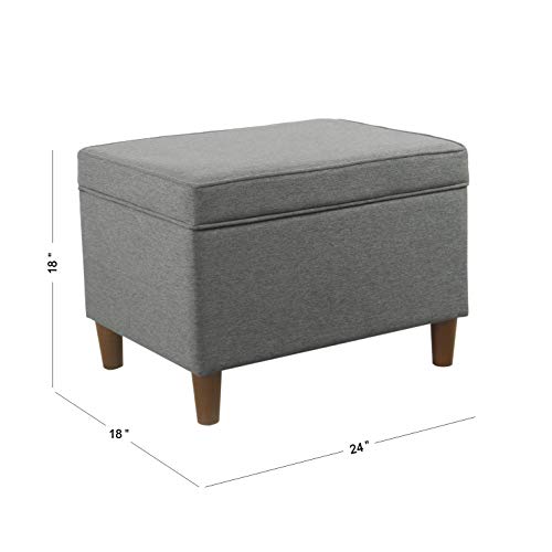 HomePop 24" Storage Ottoman - Gray - color: Gary