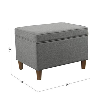 HomePop 24" Storage Ottoman - Gray - color: Gary