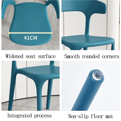Stackable Dining Chairs with Backrest - Portable Plastic Bar Stools for Kitchen, Living Room, Patio & Restaurant - Space-Saving Design for Easy STO & Versatile Use - color: White