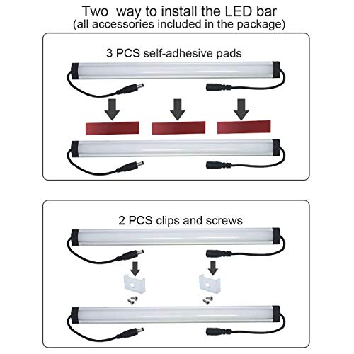 Kitchen Under Cabinet LED Lighting Kit Plug-in, Super Bright, 6 PCS 12 Inches Light Bars, Daylight White, 31W 2000 Lumen, Perfect for Kitchen Cabinet Counter Shelf-(6 Bars Kit-5000K) - color: Black Cable-Daylight White 5000K