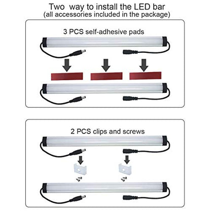 Kitchen Under Cabinet LED Lighting Kit Plug-in, Super Bright, 6 PCS 12 Inches Light Bars, Daylight White, 31W 2000 Lumen, Perfect for Kitchen Cabinet Counter Shelf-(6 Bars Kit-5000K) - color: Black Cable-Daylight White 5000K