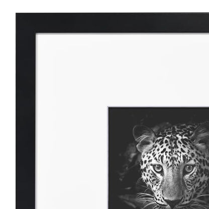 Americanflat 8x8 Picture Frame 6-Pack - Matted to 4x4 - Black | Engineered Wood construction, Shatter-resistant glass, wall or tabletop display with included easel, secure turn-tab backing - color: Black, size: 8X8, style: 6 Pack