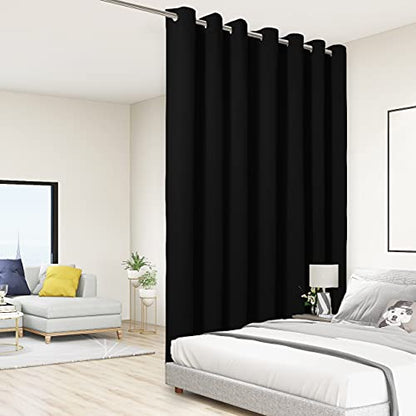 BONZER Room Divider Curtain Wall Screen Partitions | Grommet Thermal Insulated Wide Blackout Curtains for Bedroom Living Room, 84L x 108W Inch (7L x 9W ft), 1 Panel, Black - color: Black, size: 108"W x 84"L (Pack of 1)