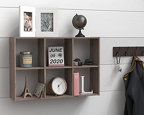ClosetMaid Mini 6-Cube Desktop or Wall Mount Organizer, Weathered Teak - color: Weathered Teak