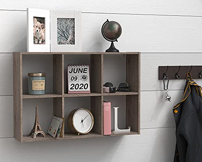 ClosetMaid Mini 6-Cube Desktop or Wall Mount Organizer, Weathered Teak - color: Weathered Teak