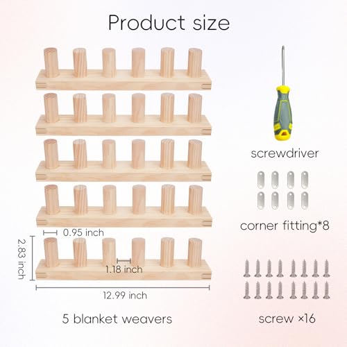 PIRXXIY 65'' Chunky Yarn Blanket Loom, Knitting Loom for Custom Hand Knitting Yarn Chunky, Extra Large Loom for Beginners DIY Craft Enthusiasts