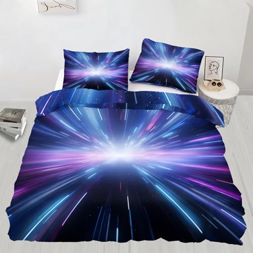 Sci-Fi Boy Queen Duvet Cover Set Abstract Bedding Set, Lines Comforter Cover for Kids Boy Women Teen Girl, Bedroom Decor 3 Piece - color: Abstract Lines, size: Queen
