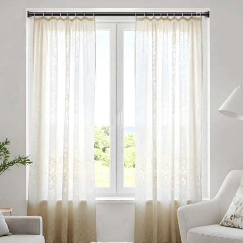 2Pack Curtain Rods for Windows 30-77Inch Black Tension Curtain Rod | Adjustable Curtain Rod No Drilling Spring Rod Tension Rods for Doorway,Closet,Kitchen,Window - color: Black, size: 30" to 77"-2Pcs