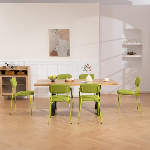 Sidanli Stackable Waiting Room Chairs, Armless Dining Chairs Without Wheels Set of 4 with Comfotable Cushion for Reception Break Room Lobby, Green - color: Green