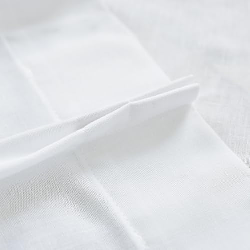 White Small Kitchen Curtains 32 Inch Length Sheer Linen Cafe Pinch Pleated See Out But Not in Non See Through Curtains for Living Room Bathroom - color: White, size: 24"W x 32"L (Pack of 1)