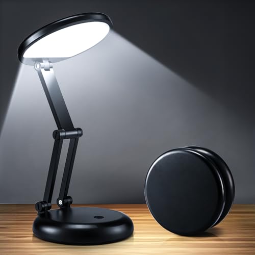 One Fire Cordless Lamp, 3600mAh Battery Operated Lamp, Rechargeable Lamp | 3600mAh Battery, 200H Use, 10 Brightness Levels, Foldable Design, Wireless Portable Light, Memory Function - color: Black