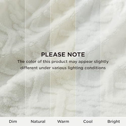 Bedsure Gentlesoft Sherpa Fleece Throw Blanket for Couch - Fluffy & Cozy Cable Jacquard Tufted Throw for Women Gift, Thick and Warm Christmas Blanket for Winter, Cream, 50x60 Inches | Ultra-Soft, Cozy, Thick for Winter, Ideal for Couch, Sofa, Living Room,