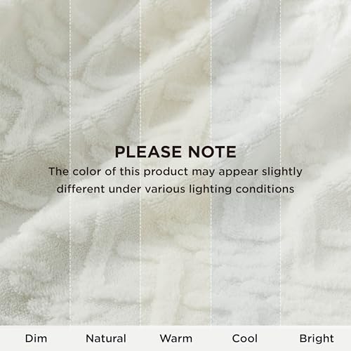 Bedsure Gentlesoft Sherpa King Size Blanket for Bed- Fleece Fluffy & Cozy Cable Jacquard Tufted for Women Gift, Thick and Warm Christmas Blanket for Winter, Cream, 108x90 Inches | Ultra-Soft, Cozy, Heavy Thick for Winter, Ideal for Bed, Living Room, Gift