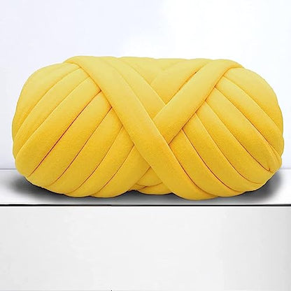 Giant Arm Knitting Chunky Yarn Yellow 0.55 lb,Super Soft Tubular Weight Jumbo Ya rn,DIY Crochet Hand Knitting Thick Yar n for Blanket,Pet-Bed, Pillow,Handbag - color: Lemon Yellow, size: 0.55lb