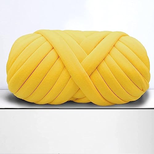 Giant Arm Knitting Chunky Yarn for Braided Knot Throw Blanket, Jumbo Chunky Ya rn Twist Tubular Ya rn Soft Extra Thick Yar n, Fluffy Bulky Weave Craft Crochet (Yellow 2.2 LB) - color: Lemon Yellow, size: 2.2lb
