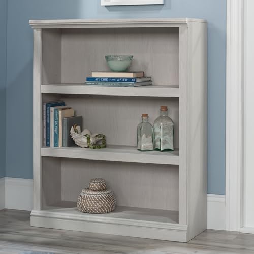 Sauder 3 Tier Book Shelf Wooden Bookcase Multipurpose Bookshelf for Home Office, Living Room, in Glacier Oak - color: Glacier Oak