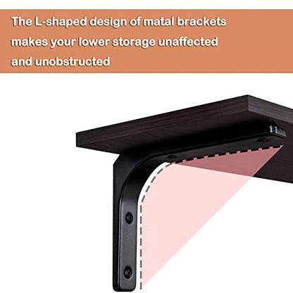 Long Wall Shelves, 39.4Inch Wooden Wall Mounted Shelves, Set of 2 | Large Floating Book Shelf with Metal Brackets, Easy Assembly, Max Load 33lbs, Wall Storage Ledges, Bedroom/Bathroom, Espresso - color: Espresso, size: 39.4 Inch
