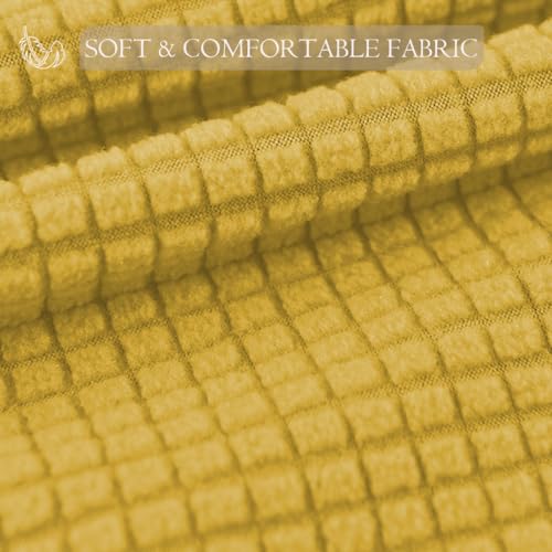 Ottoman Cover Square Storage Ottoman Slipcover Jacquard Stretch Footrest Stool Covers with Elastic Band Cube Storage Stool Ottoman Covers Footstool Sliocovers Protection Yellow - color: Yellow