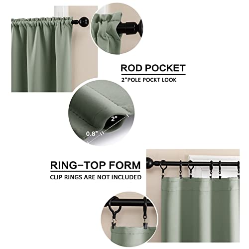 XTMYI Bathroom Curtains Window,Eucalyptus Sage Green Waterproof Small Tier Boho Kitchen Curtains,24 Inch Length Sets of 2 - color: Sage Green, size: 30"W x 24"L (Pack of 2)