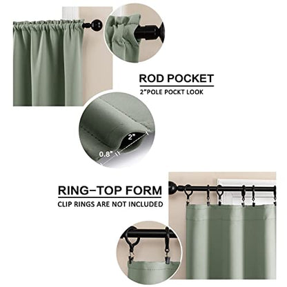 XTMYI Bathroom Curtains Window,Eucalyptus Sage Green Waterproof Small Tier Boho Kitchen Curtains,24 Inch Length Sets of 2 - color: Sage Green, size: 30"W x 24"L (Pack of 2)