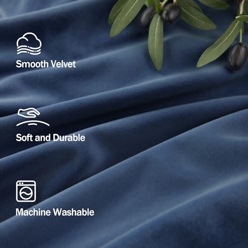 Navy Blue Velvet Curtains 72 Inch Long 2 Panels Moody Vira Thermal Insulated Room Darkening Window Shades Soundproof Dark Out Curtain for Living Room Dining Office Kids Children Boys Bedroom 72 Length - color: Navy Blue, size: 52"W x 72"L (Pack of 2)