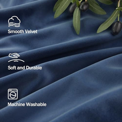 Navy Blue Velvet Curtains 72 Inch Long 2 Panels Moody Vira Thermal Insulated Room Darkening Window Shades Soundproof Dark Out Curtain for Living Room Dining Office Kids Children Boys Bedroom 72 Length - color: Navy Blue, size: 52"W x 72"L (Pack of 2)