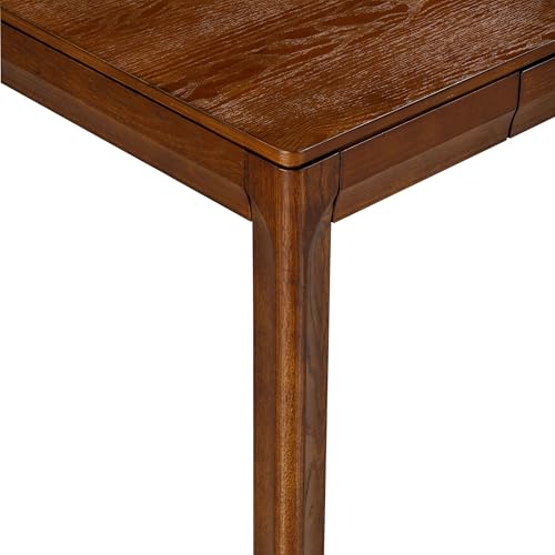 Flow Modern Wooden Rectangle Desk Table with Hidden Drawer – Waterproof & Heat Resistant, Dark Walnut - color: Dark Walnut, size: 47 Inch, style: Desk