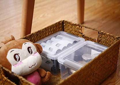 Citylife 10팩 뚜껑이 있는 1.3Qt 소형 보관함, 쌓을 수 있는 투명 | 비즈, 단추, 바느질 용품, 사무용품 및 작은 장난감용 플라스틱 용기 - color: 투명 화이트, size: 1.3 QT(10 Pack)