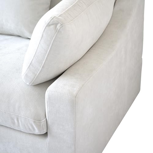 Cloud Couch Modular Sectional Sofa,82.68" L Shaped Couch,Down Filled Convertible Wide Seater, 2 Seater+Ottoman for Living Room Set,Covers Washable&Replaceable,White - color: White, size: 2 Seat &Ottoman