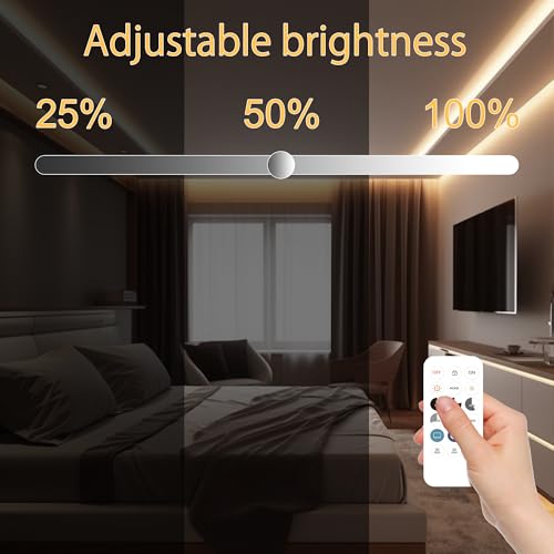 AXMOTUT COB LED Strip Light Warm White 24.6FT, High Bright LED Strips with 2400LEDs, RF Remote and UL Power Supply, 3000K Dimmable LED Lights for Bedroom, Kitchen, DIY Home Decoration - size: 3000K/24.6fT