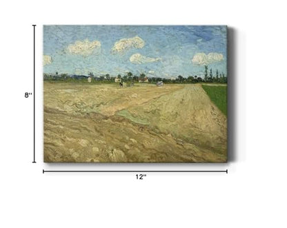Renditions Gallery Ploughed Field by Vincent Van Gogh printed, Famous Painting Reproduction, Premium Gallery Wrapped Canvas Print, Ready to Hang, 8 in H x 12 in W, Made in America Farm Artwork - color: Ploughed Field, size: 12"L x 8"W